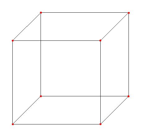 cubo vértices pontos